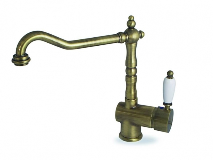 Elleci Rio Álló Mosogató csaptelep rusztikus elfordítható kifolyócsővel sárgaréz MIKRIOOT