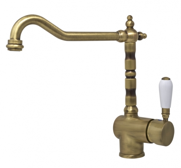 Elleci Rio Álló Mosogató csaptelep rusztikus elfordítható kifolyócsővel antikolt réz MIKRIORA