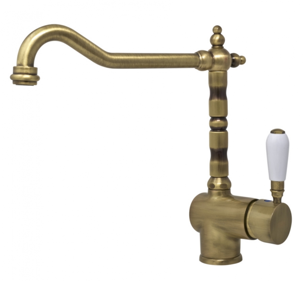 Elleci Rio Álló Mosogató csaptelep rusztikus elfordítható kifolyócsővel antikolt réz MIKRIORA