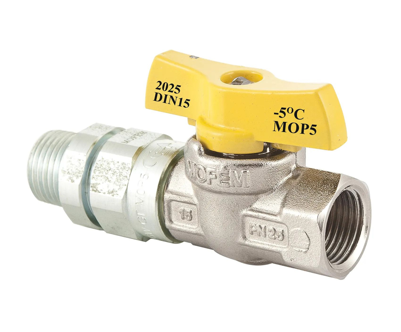 Mofém Flexum 1/2 Gáz gömbcsap fix KB menettel hőhatásra záró szeleppel 113-0074-35