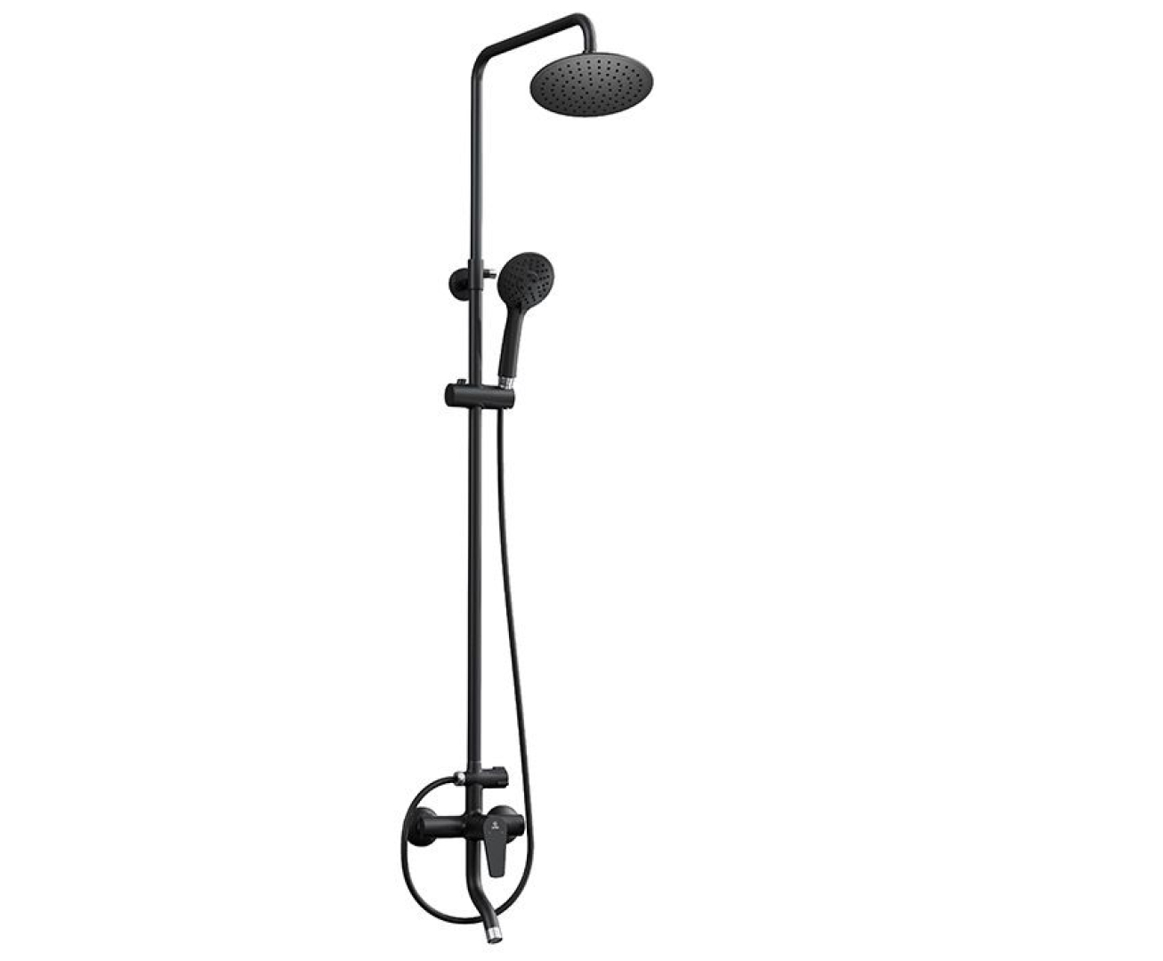 Mofém Zenit Black Zuhanyrendszer alsó kifolyócsővel és teleszkópos felszállócsővel 84198280N