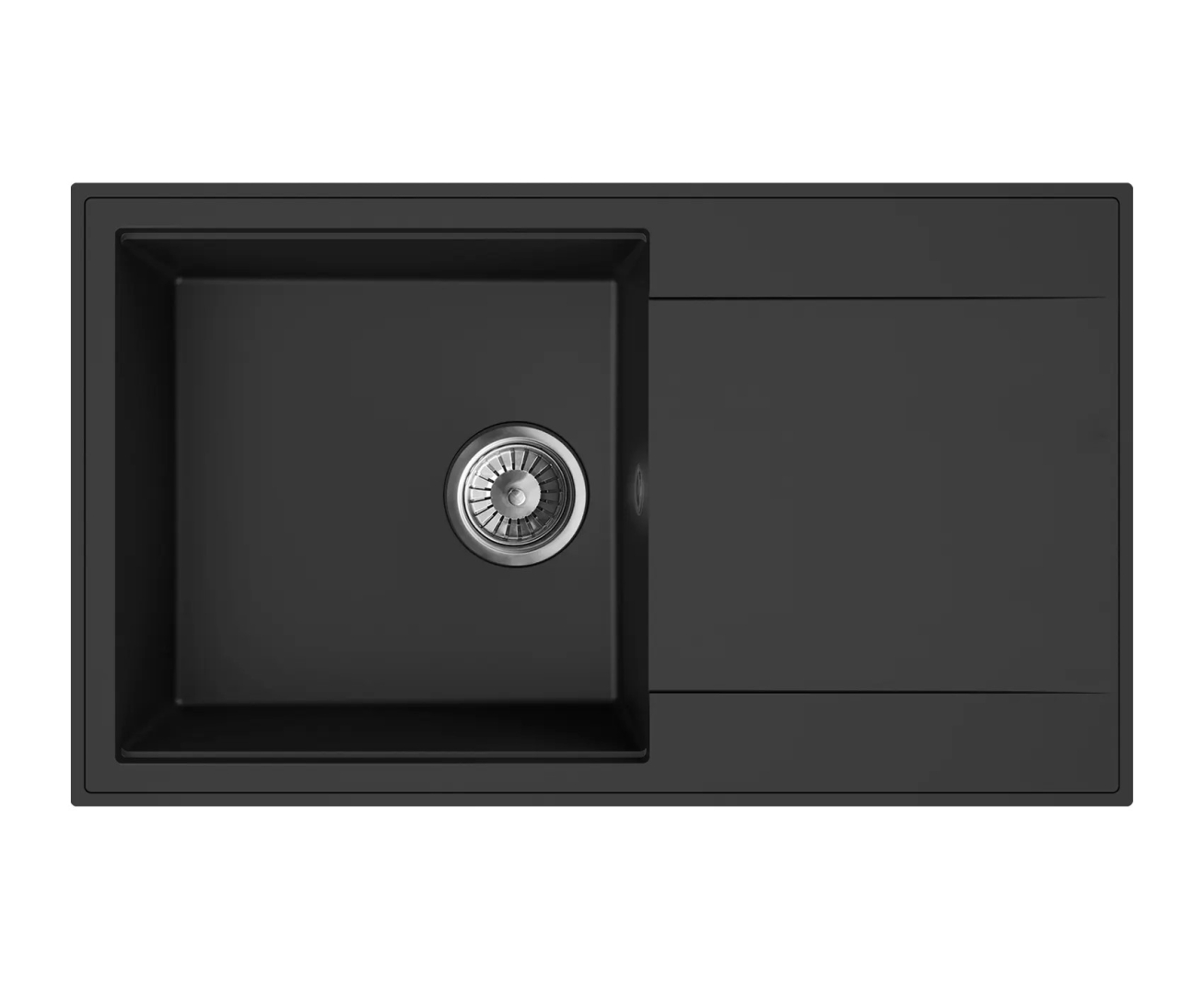 Mofém Zenit Gránit egymedencés mosogatótálca csepegtetővel metál fekete 760012802N3