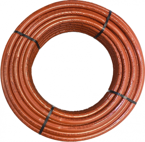 Multilayer Thermo PEX 26x3mm szigetelt ötrétegű alumíniumbetétes cső 50fm/tekercs piros