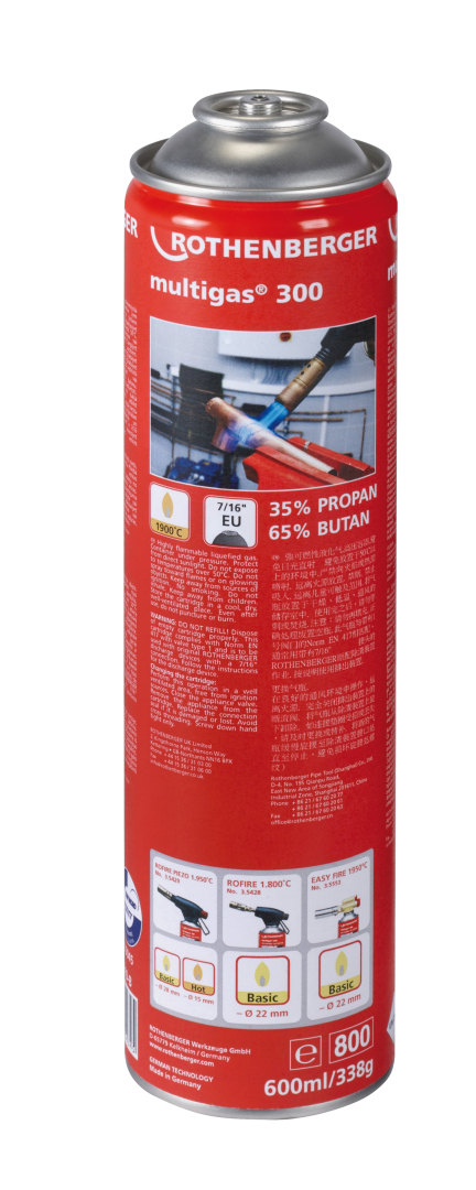 Rothenberger Multigas 300 gázpatron 7/16