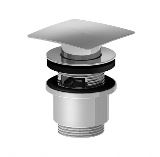 Slovarm  Leeresztőszelep CLICK-CLACK, fém, nagyméretű négyszögletes dugó, túlfolyóval, szétszerelhető 672276