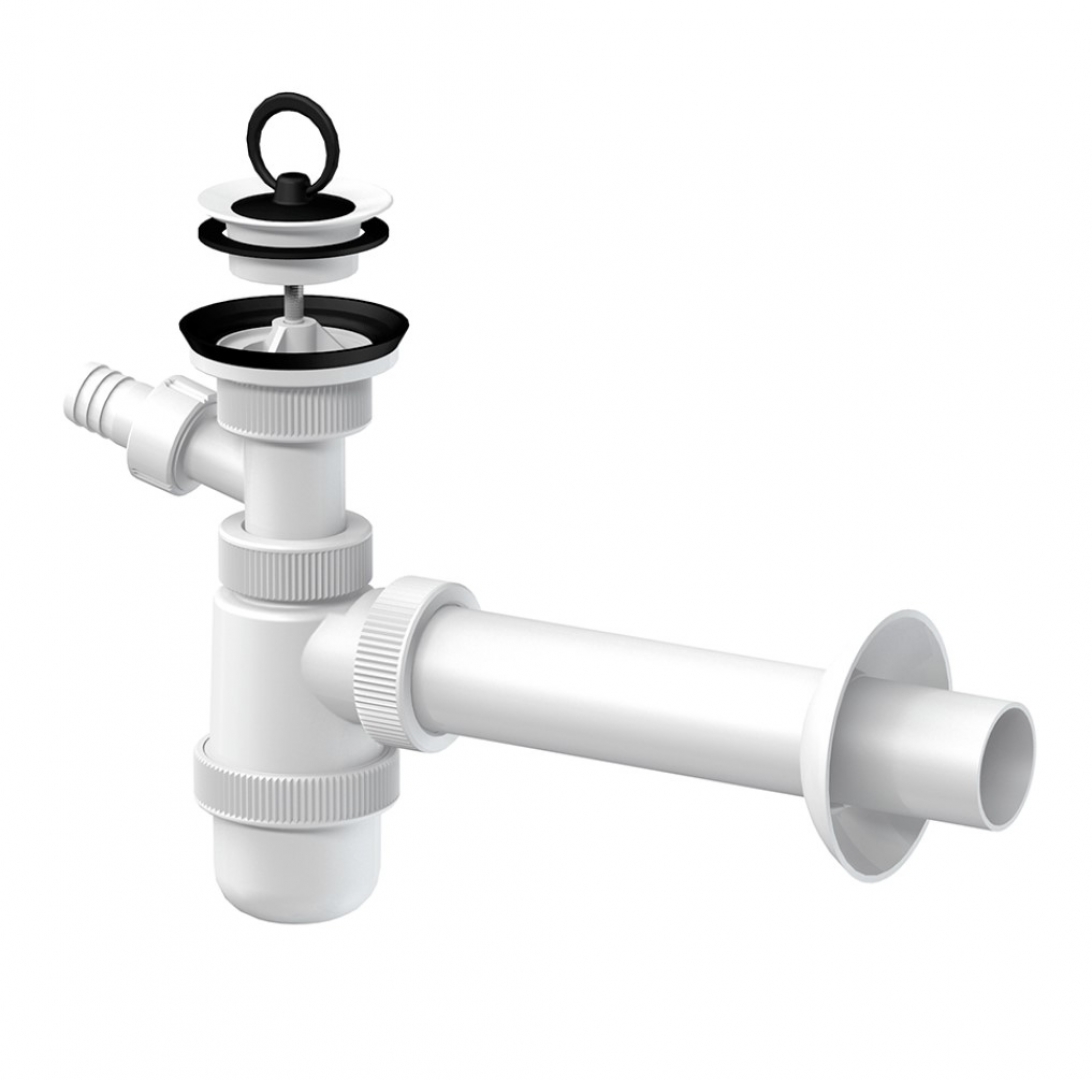 Slovarm Mosdószifon, műanyag lefolyószűrő Ø63, csatlakozócsonkkal 621136
