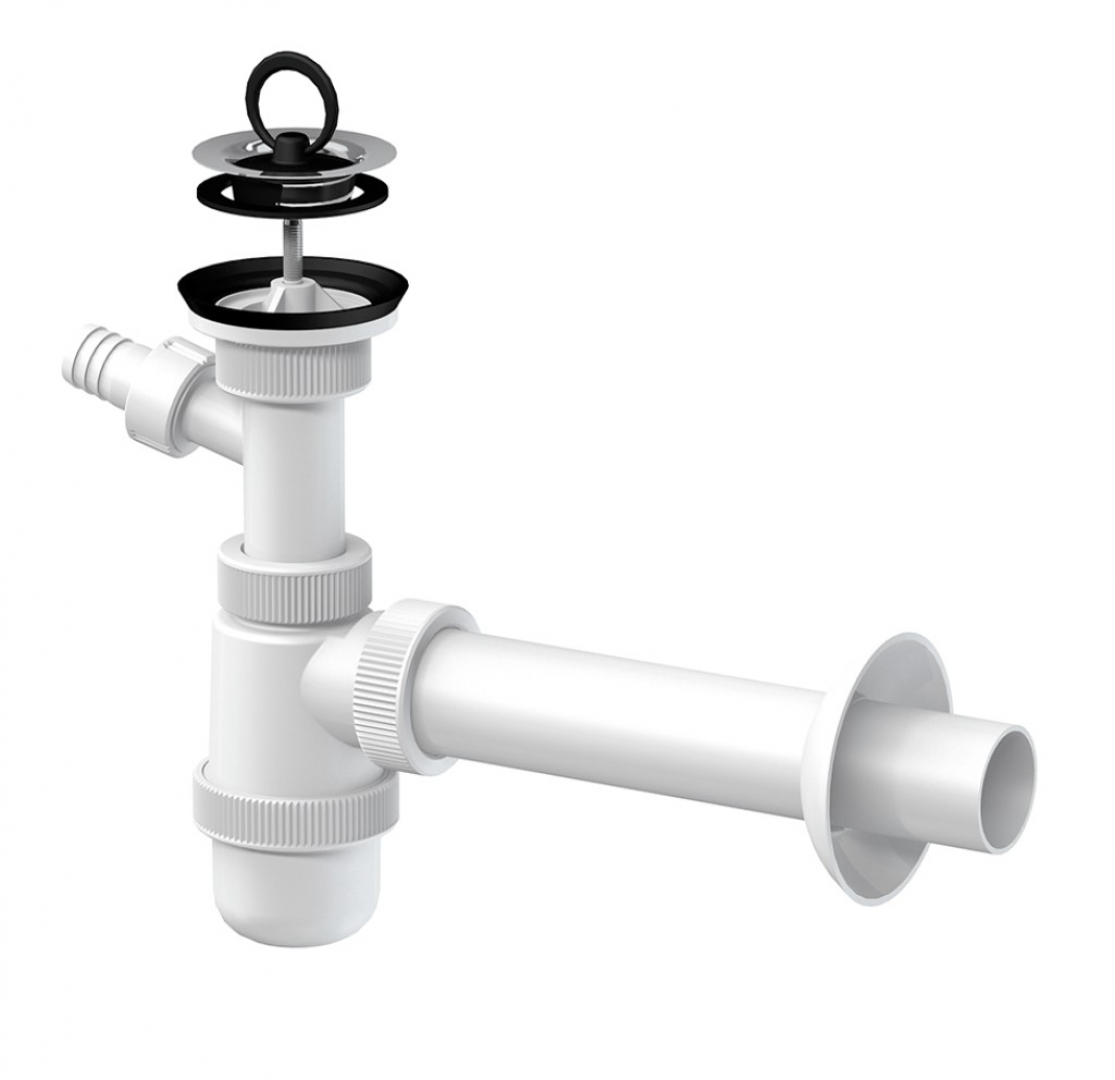 Slovarm Mosdószifon, rozsdamentes acél lefolyószűrő Ø63, csatlakozócsonkkal 621137