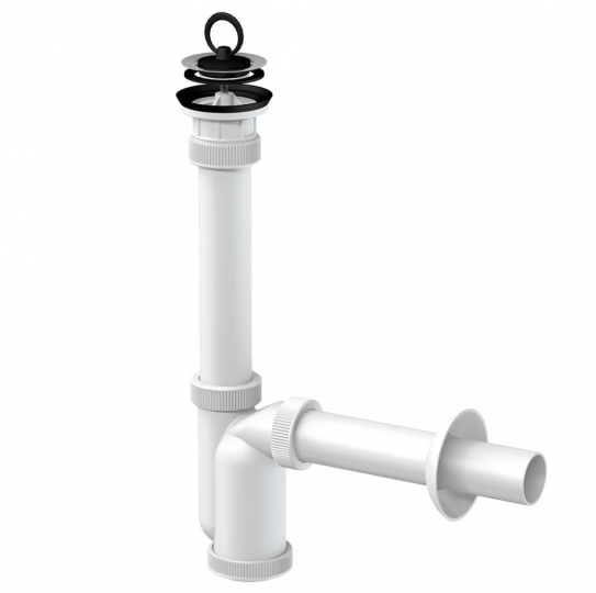 Slovarm Mosdószifon, rozsdamentes acél lefolyószűrő Ø63, hosszított lefolyócső 621382