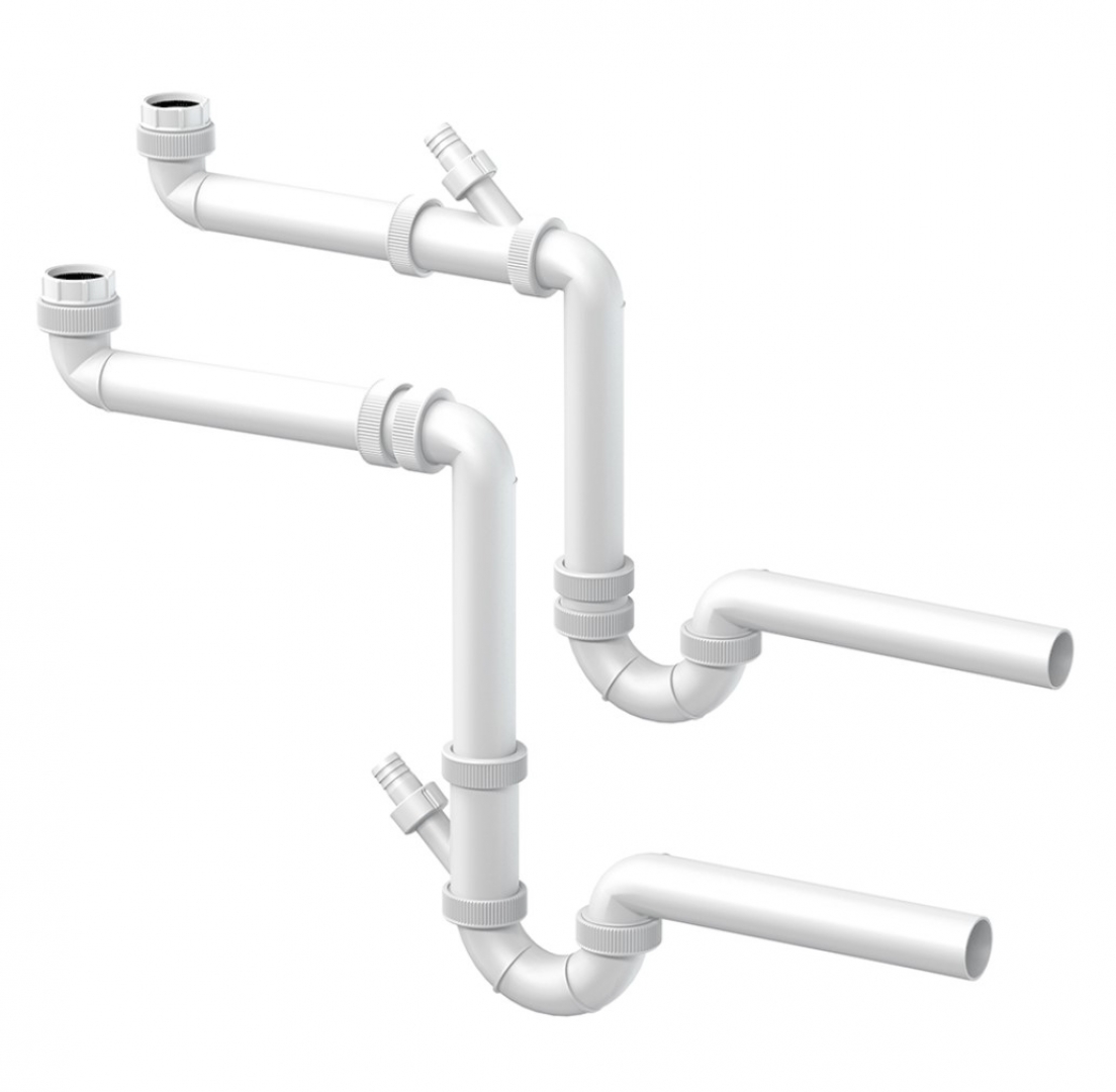 Slovarm Szifon univerzális helytakarékos, csatlakozócsonkkal és 6/4 - 5/4 szűkítővel 621208