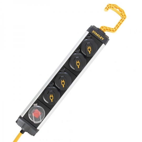 Stanley SXECCD0RAJE 4-es elosztó kapcsolóval, felakasztható, 5m kábel