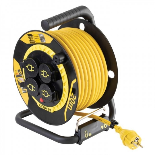 Stanley SXECCL27ARE Kültéri kábeldob kábelvezetővel, 20m kábellel, h07rn-f 3g1,5