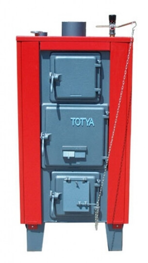 Totya VR 43 B Lemez vízrostélyos vegyestüzelésű kazán 43 Kw hőszigetelt  burkolattal + ajándék gyári tisztító vas - Netkazán