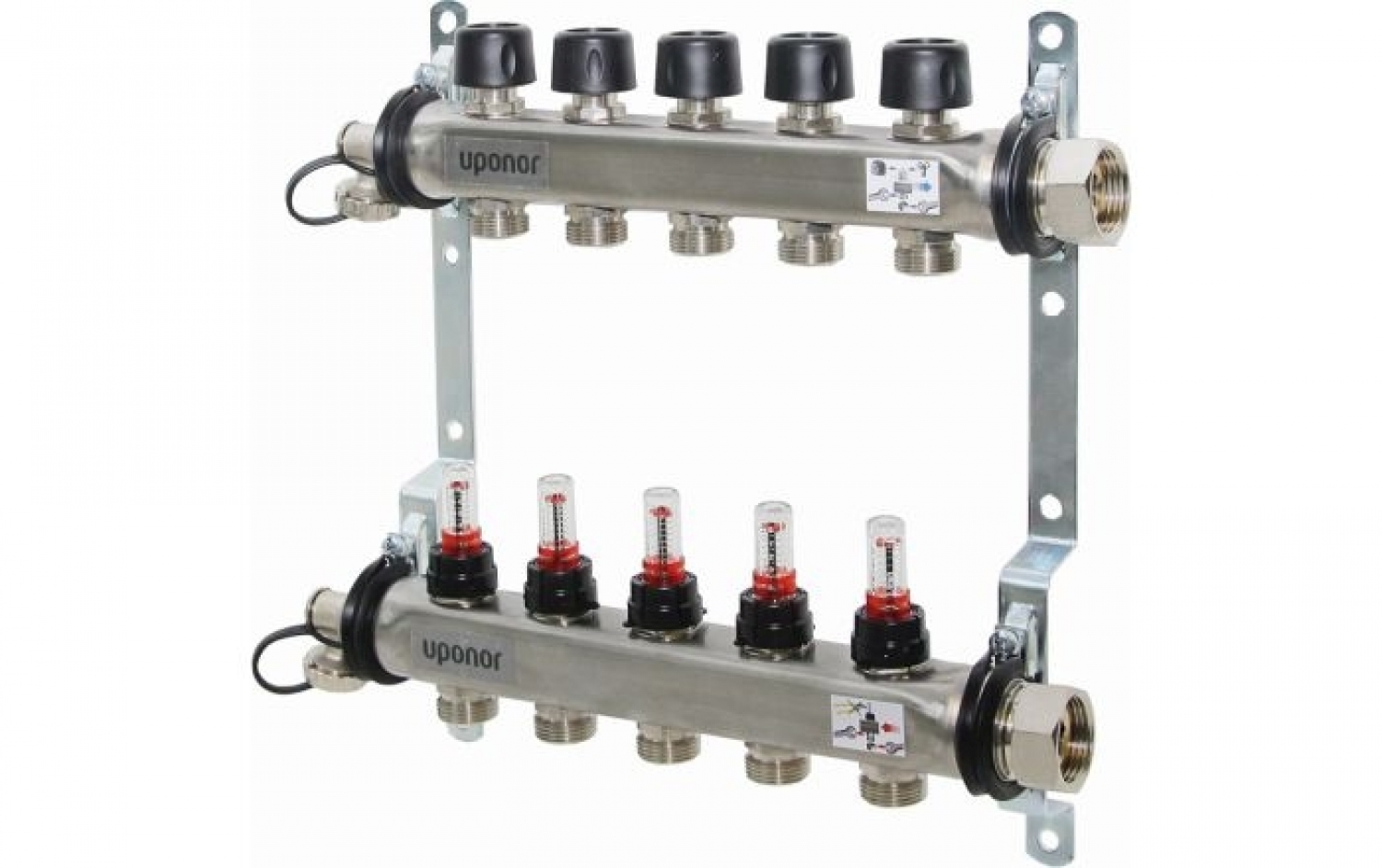 Uponor Vario S 2 Körös áramlásmérős osztó-gyűjtő rozsdamentes acél
