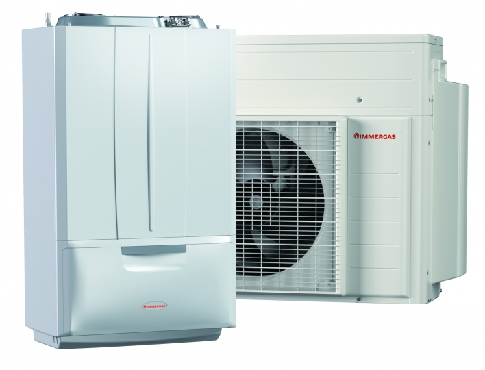 Immergas Victrix Hybrid Plus monoblokkos levegő-víz hőszivattyú és kondenzációs fűtő gázkazán