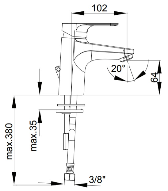 Herz Infinity i10 Mosdó Csaptelep UH00004 műszaki adatlap