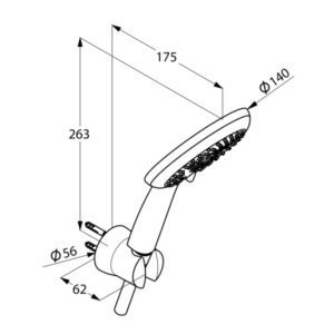 Kludi Freshline Zuhanyszett 3S Zuhanyfejjel Fix Fali tartóval és Gégecsővel Króm/fehér 6795091-00 műszaki adatlap