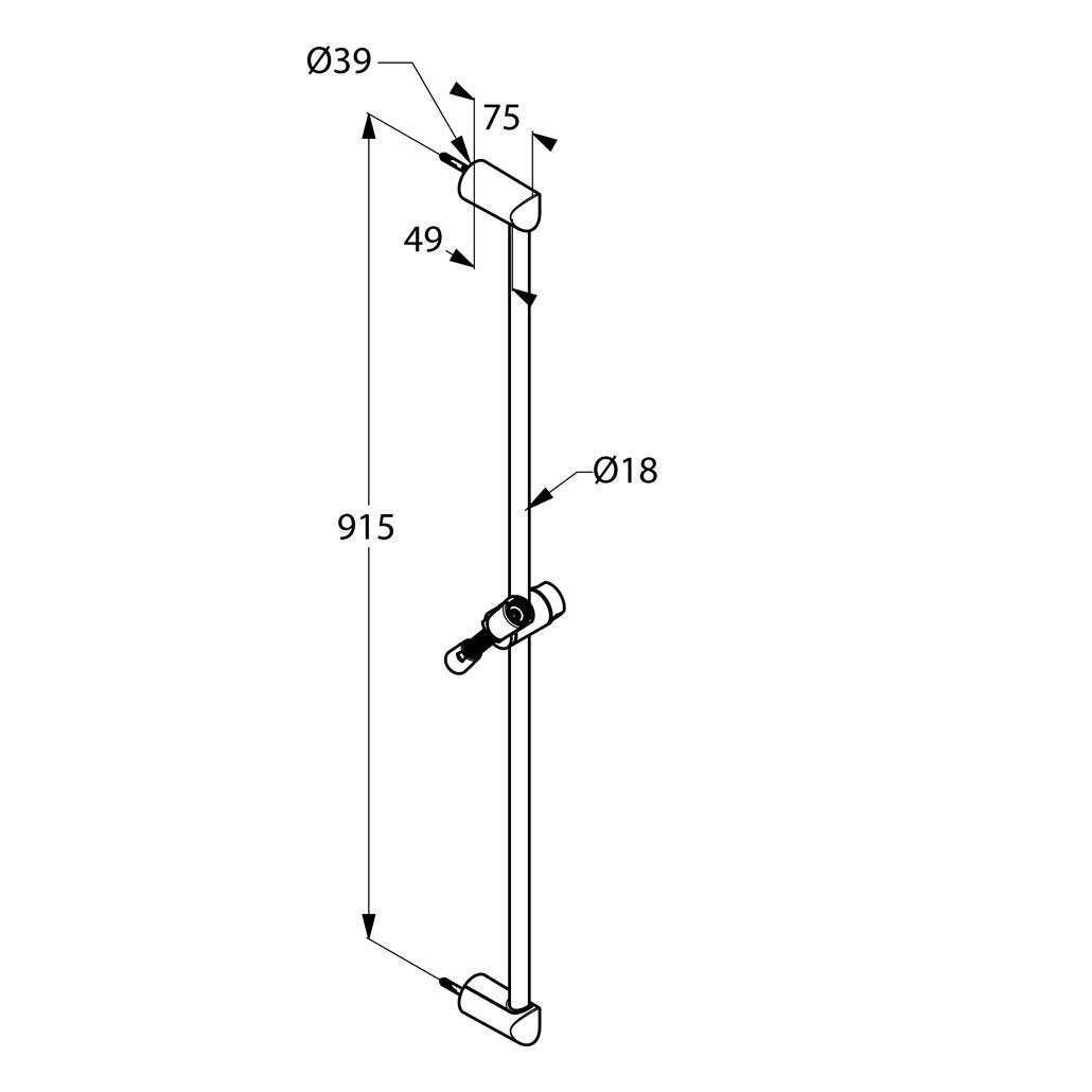Kludi Logo falirúd 900mm gégecsővel 6809005-00