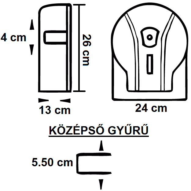 RAMI-5005 WC-Papír Adagoló Midi Jumbó tekercsekhez 210 mm-ig műszaki adatlap