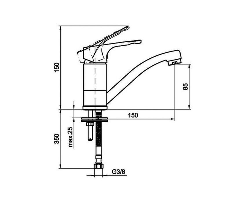 Mofém Junior Evo Mosdó Csaptelep Leeresztőszeleppel 150-0058-00 műszaki adatlap
