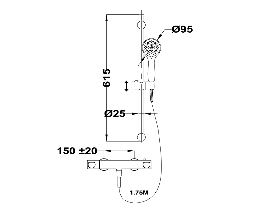 Mofém Zenit Termosztátos zuhanyszett 84.202.28.00 ábra
