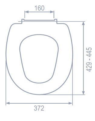 MKW Duroplast Gama WC ülőke méretábra