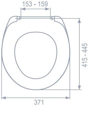 MKW Termoplast Universal WH metal WC ülőke méretábra