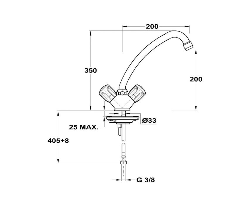 Mofém Eurosztár Bojler Csaptelep Felső elhelyezésű nyílt rendszerű bojlerekhez 161-0028-01 műszaki adatlap