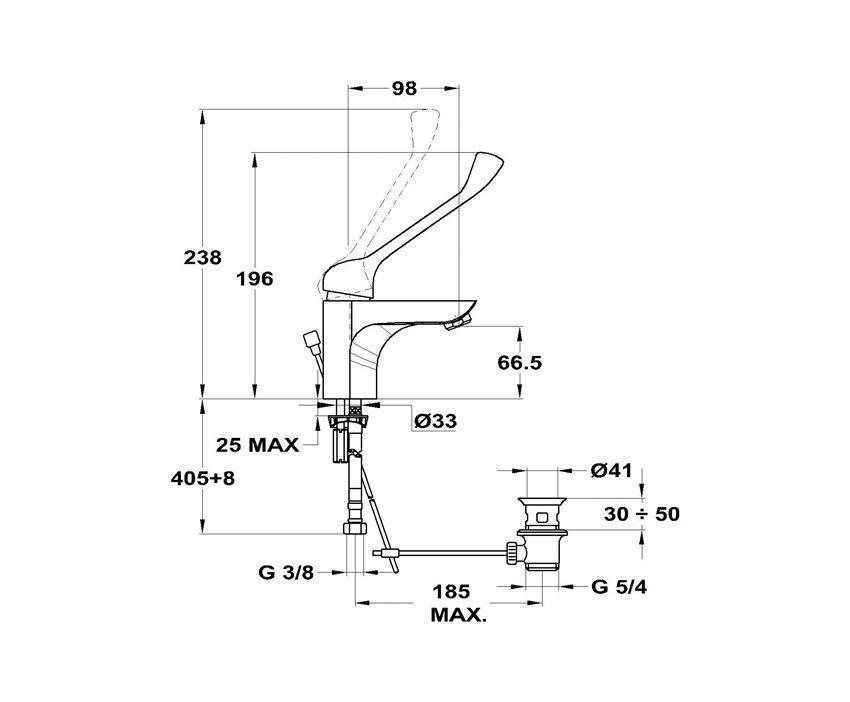 Mofém Trend Plus Mosdó Csaptelep Leeresztőszeleppel 150-1501-00 műszaki adatlap