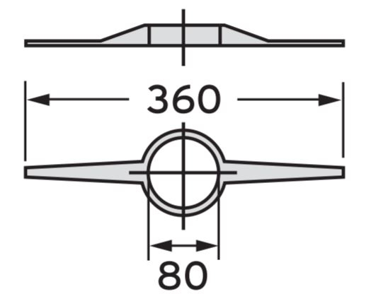 Saunier Duval Ø 80 mm Központosító (1 db) 0020199434 műszaki ábra